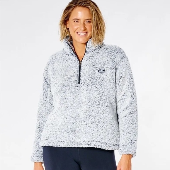 🔆RIP CURL🔆 DARK N STORMY 1/4 ZIP CREW SWEATER JACKET - Picture 8 of 15